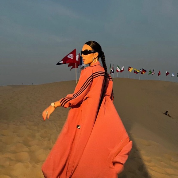 ADIDAS FUTURE ICONS 3-STRIPES LONG COVER-UP ABAYAH KIMONO - Picture 5 of 5